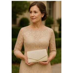 Rhinestone Studded Envelope Clutch Bag for Mother of the Bride